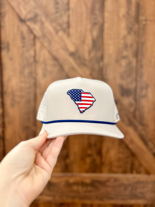 Khaki American Flag South Carolina Hat