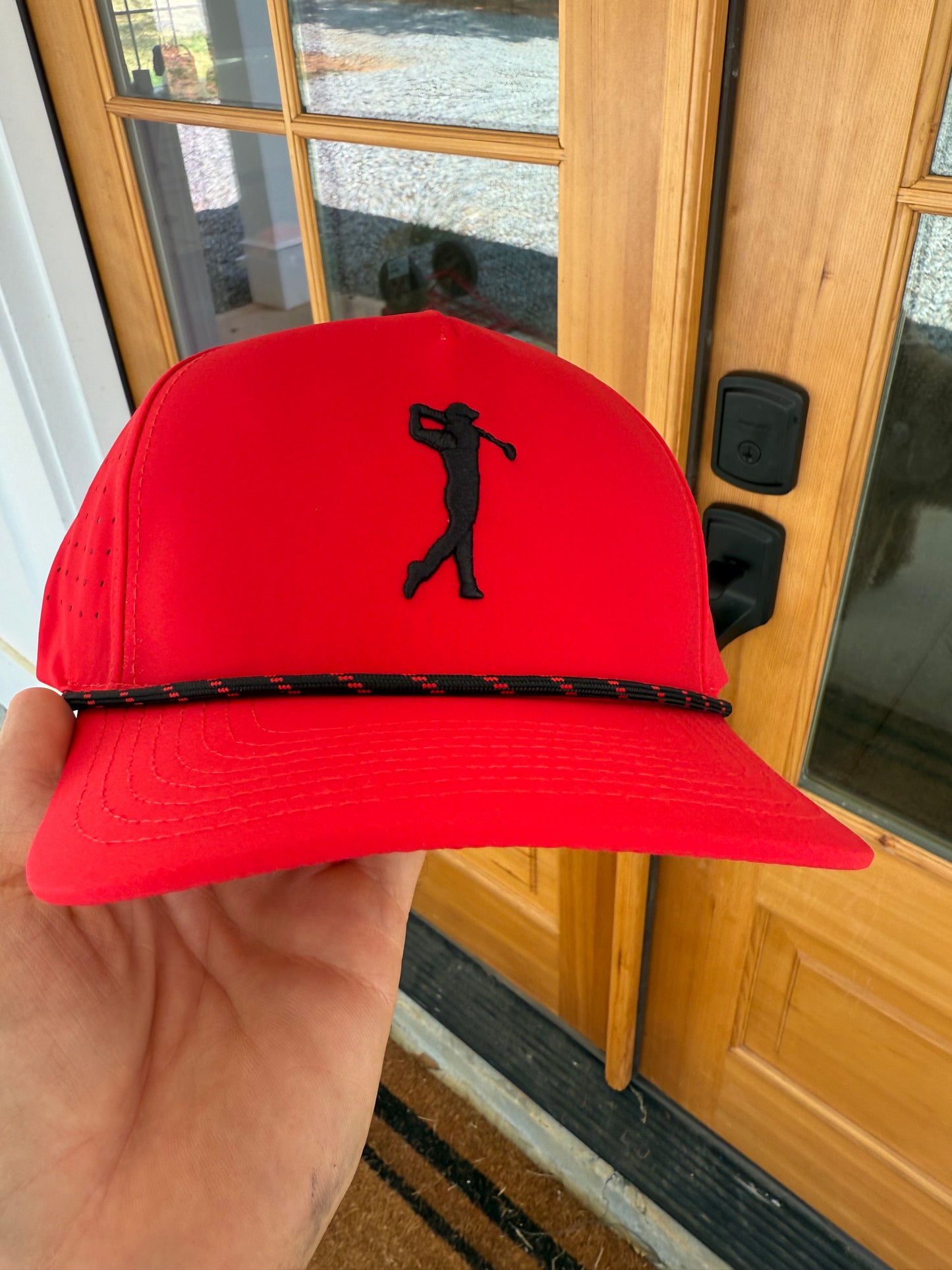 Red Embroidered Golf Hat