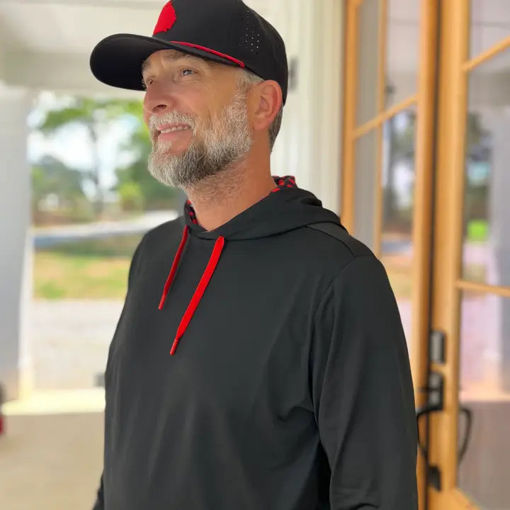 PREORDER - Athens Red and Black State Performance Hoodie