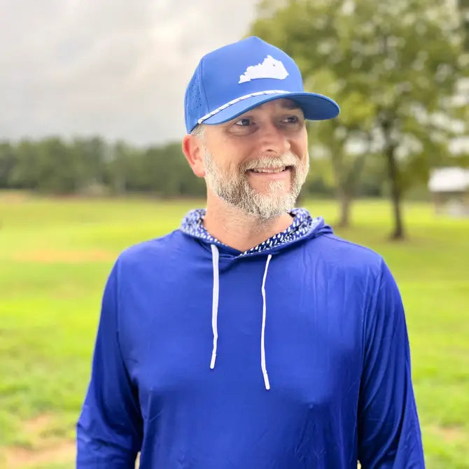 Lexington Blue and White State Performance Hoodie