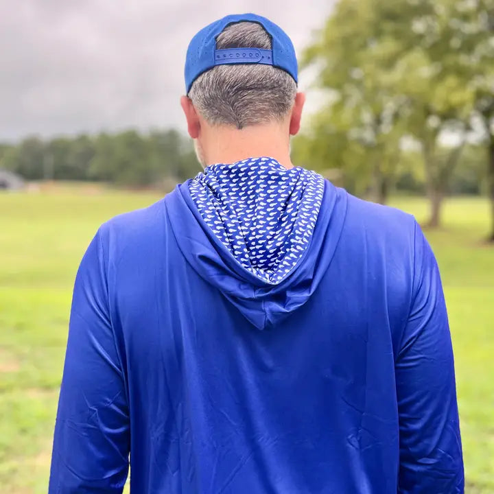 Lexington Blue and White State Performance Hoodie