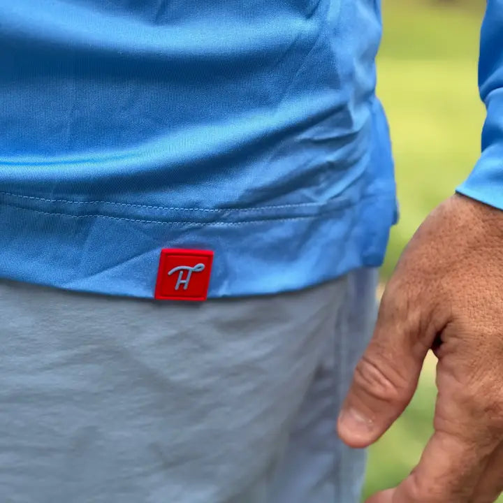 Oxford Powder Blue and Red State Performance Hoodie