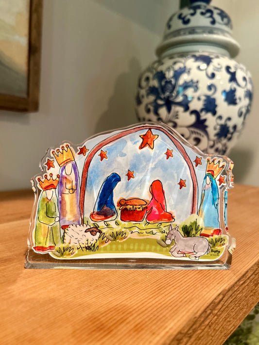 ACRYLIC Nativity Sitter & Napkin Weight