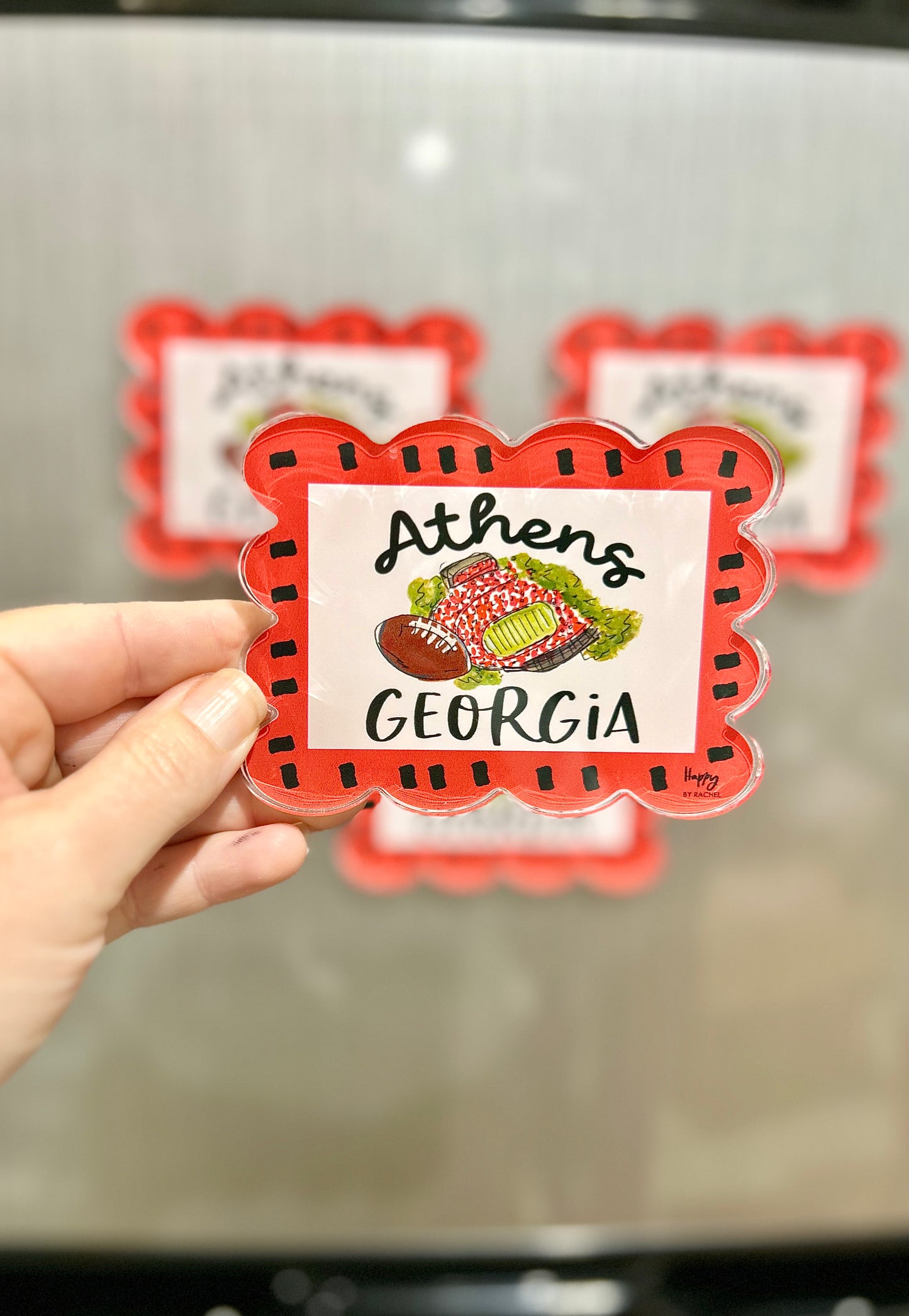 ACRYLIC Athens, GA Scalloped Stadium Magnet