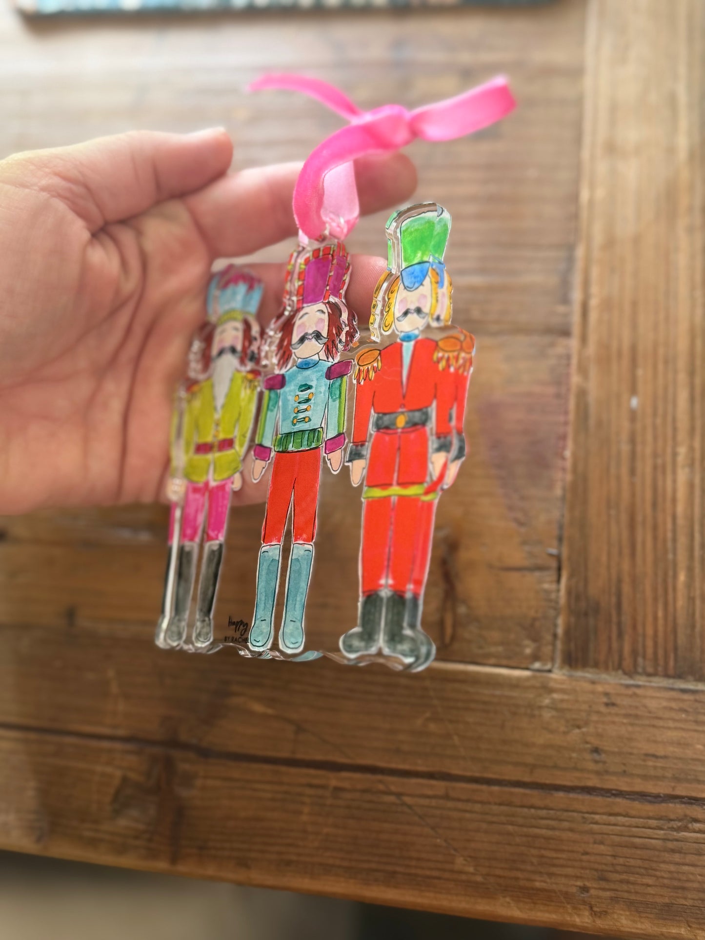 ACRYLIC Triple Nutcracker Ornament