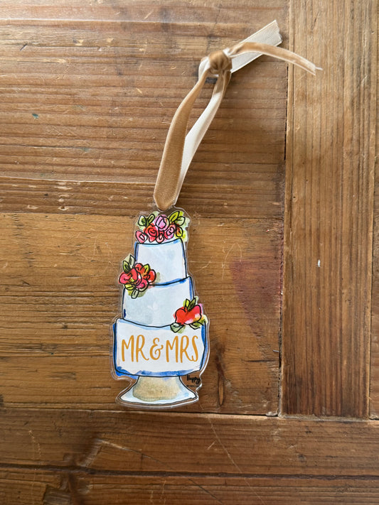 ACRYLIC Mr & Mrs Cake Ornament