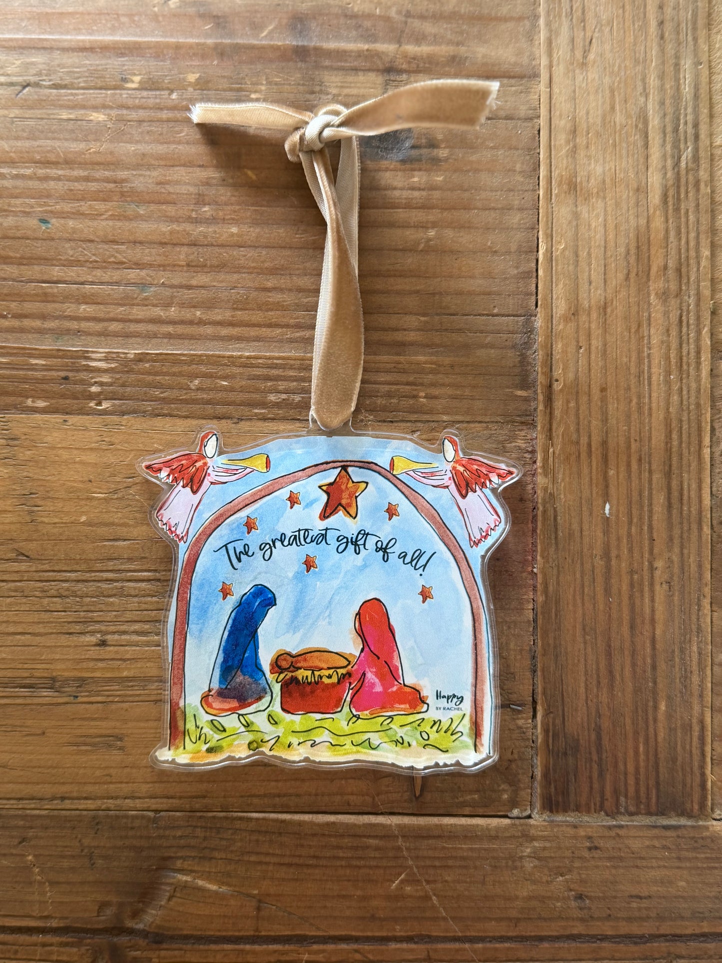ACRYLIC Greatest Gift Nativity Ornament