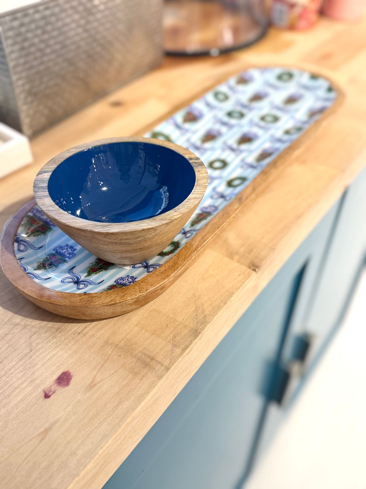 BLUE CHRISTMAS TAILGATE TRAY AND BOWL SET (PRE-ORDER)