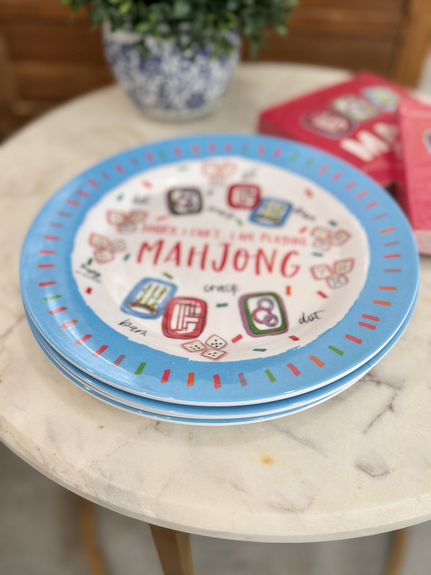 Mahjong Melamine Plate (set of 4)