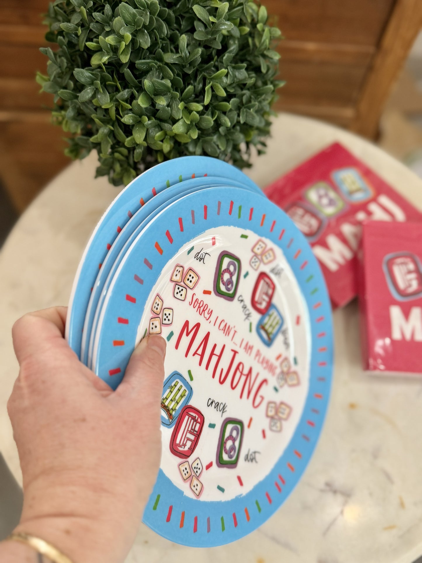 Mahjong Melamine Plate (set of 4)