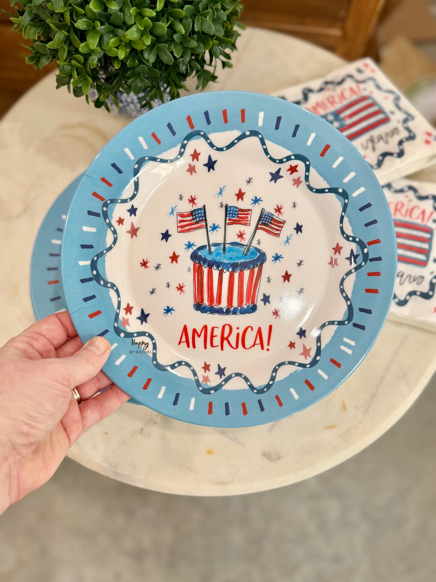 AMERICA 9" Melamine Plates, Set of 4