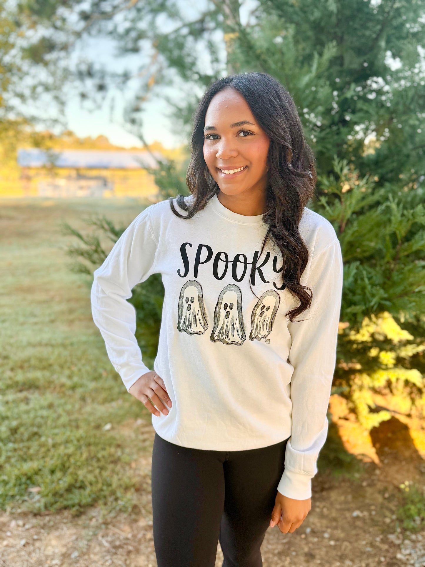 Spooky White Sweatshirt - White