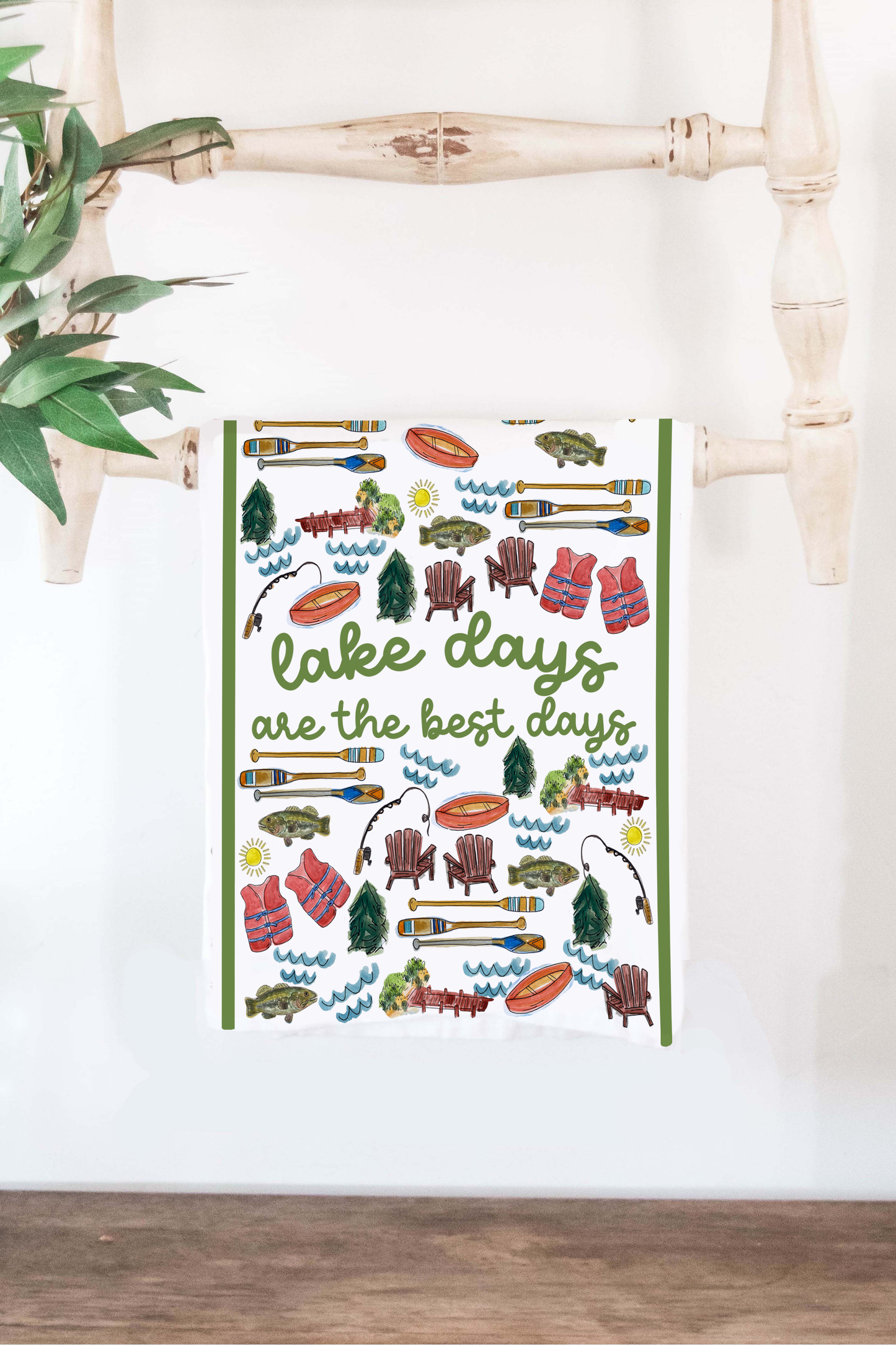 Collage Style Lake Towel