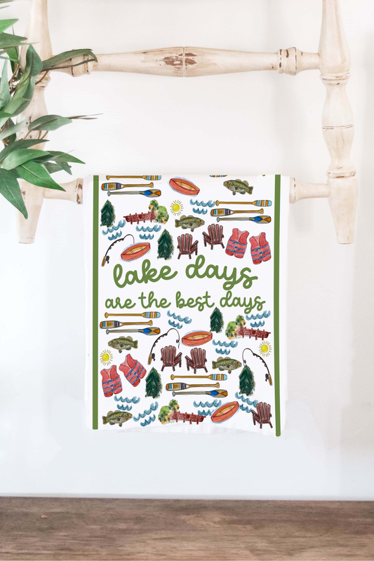 Collage Style Lake Towel