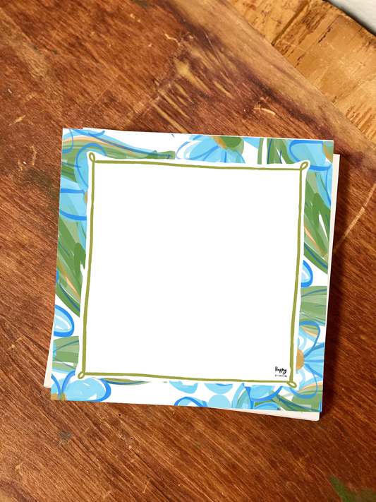 Blue Floral Chunky Notepad