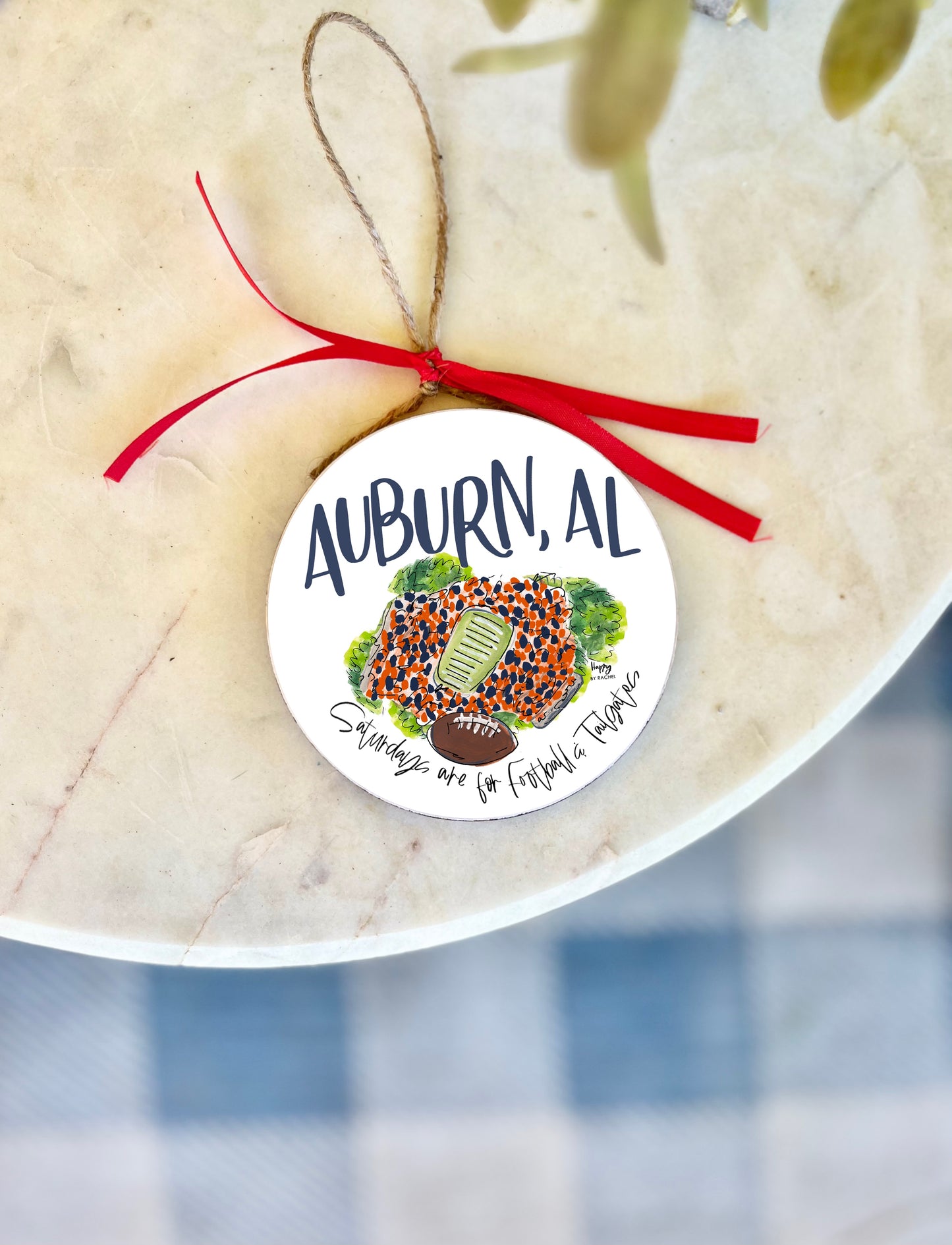 Auburn, AL Wood & Enamel Ornament