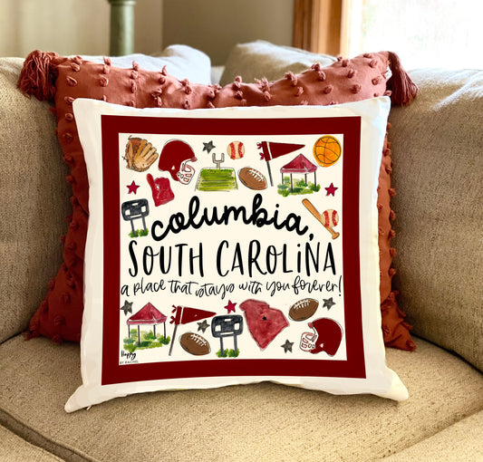 Columbia, SC Multi Sport Double Sided Square Pillow