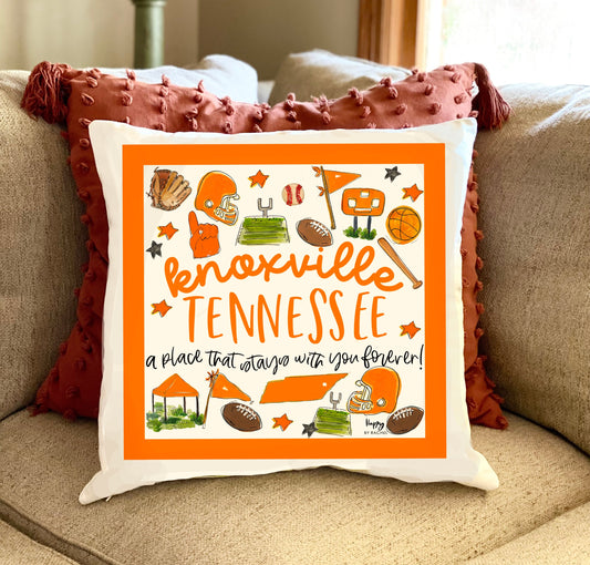 Knoxville, TN Multi Sport Double Sided Square Pillow