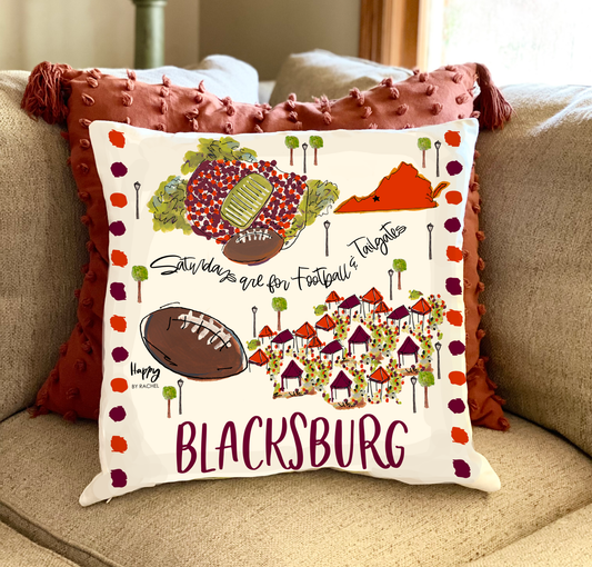 Blacksburg, VA Double Sided Pillow