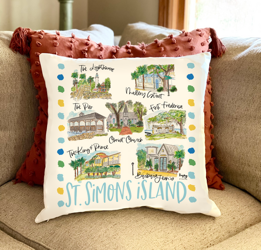 St. Simons, GA Double Sided Pillow