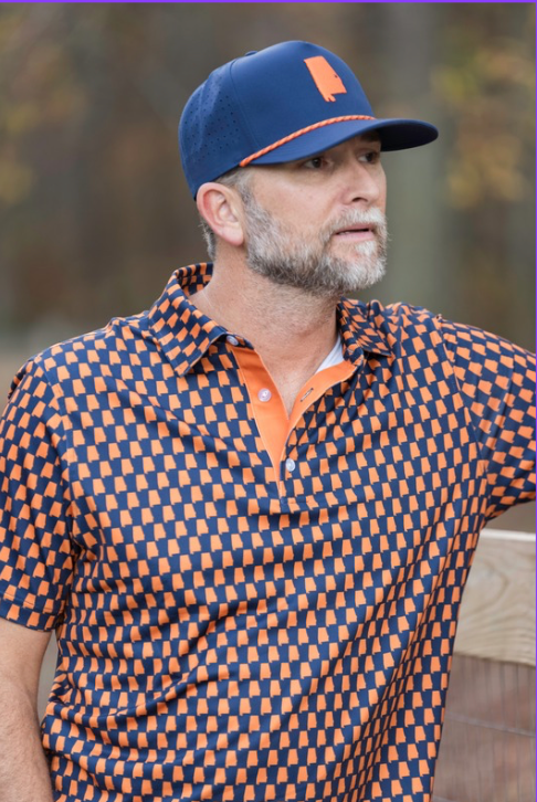 Orange and Navy Auburn, AL Adult Polo