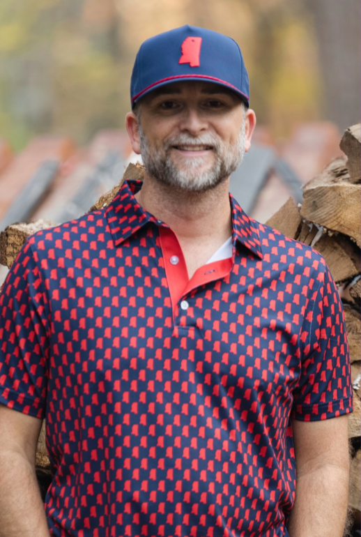 Navy and Red Oxford, MS State Polo