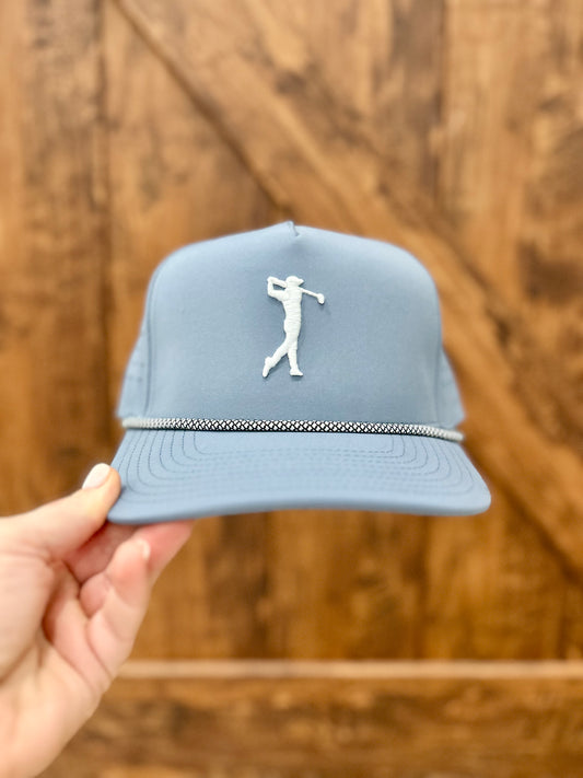 Grey Embroidered Golf Hat