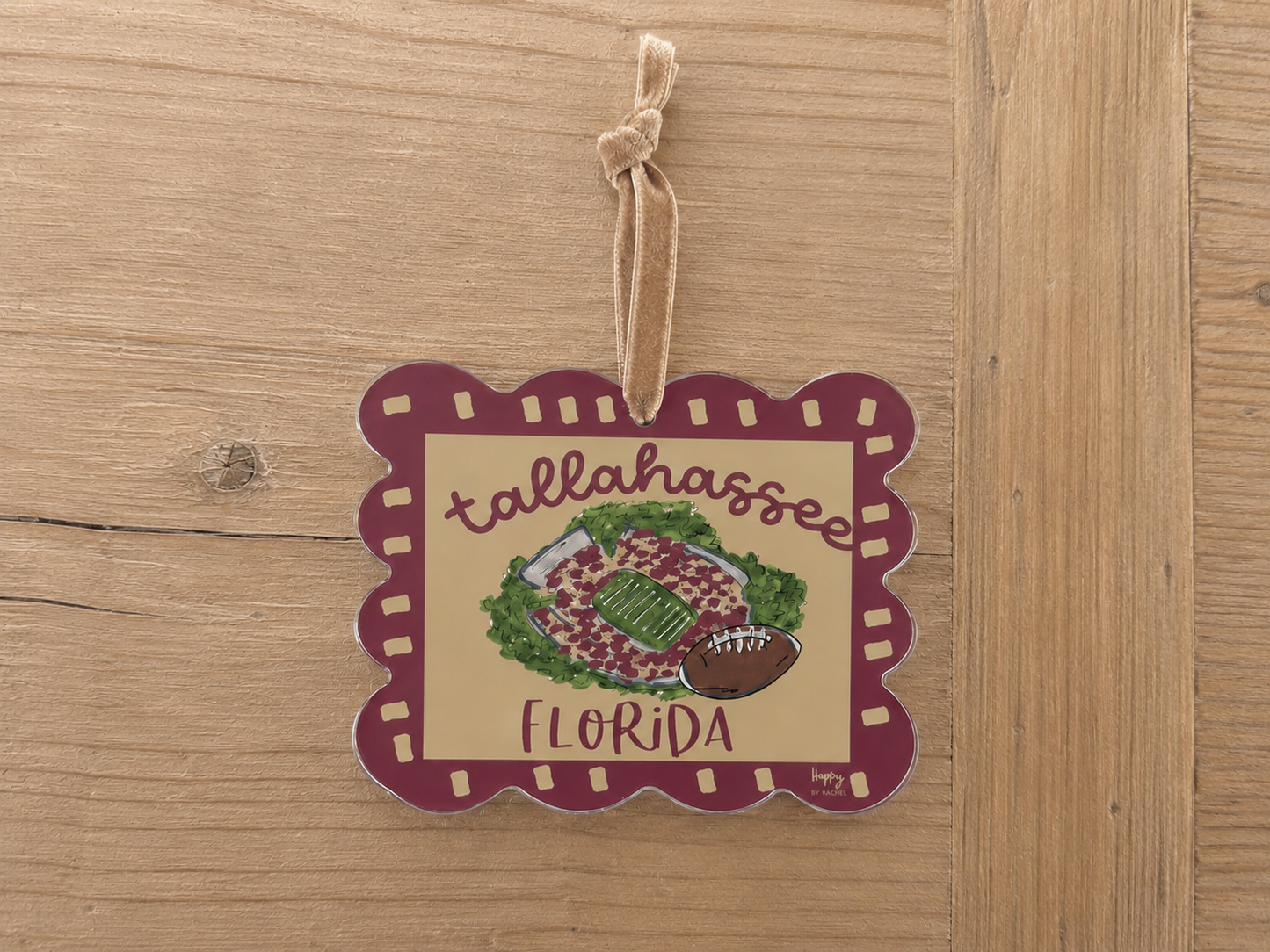 ACRYLIC Tallahassee, FL Scalloped Stadium Ornament (Copy)