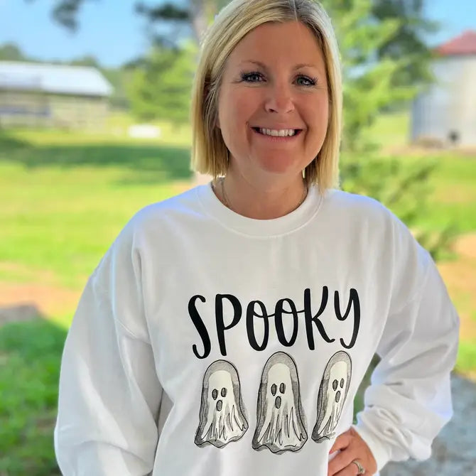 Spooky White Sweatshirt