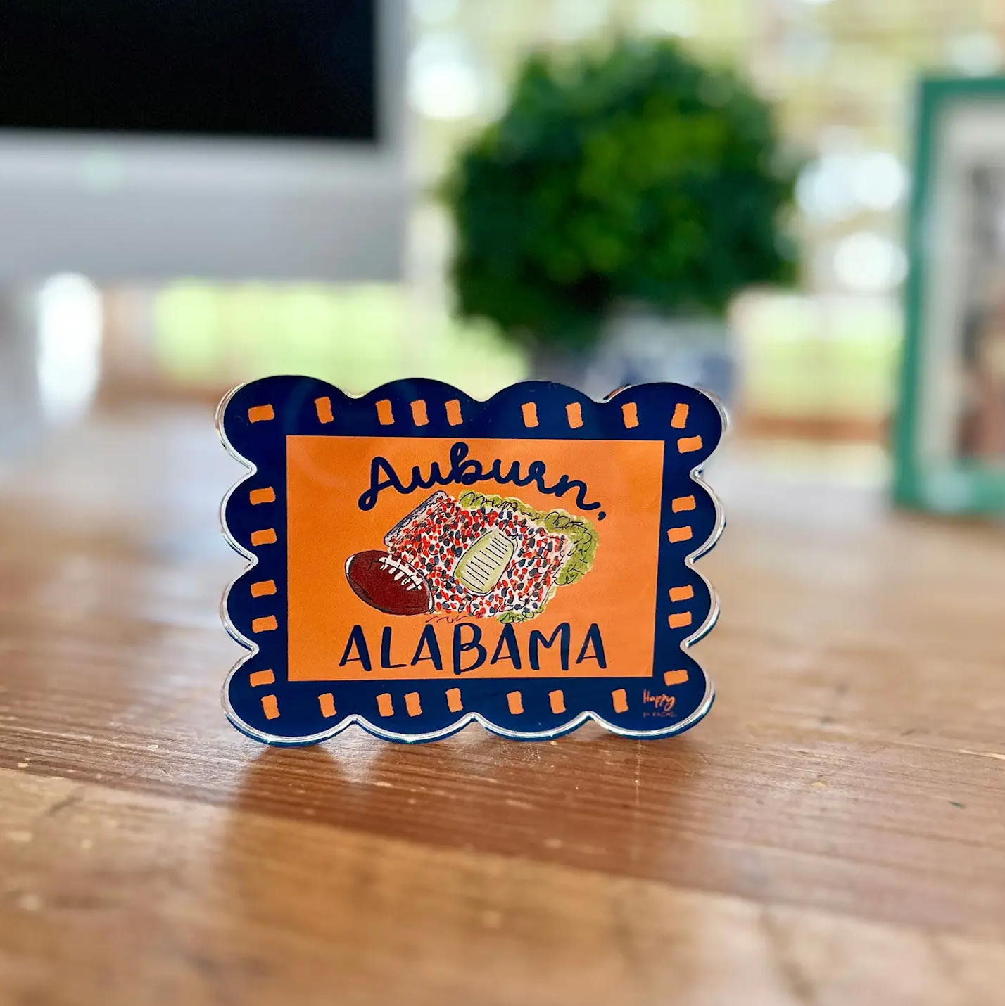 ACRYLIC Auburn, AL Scalloped Stadium Magnet