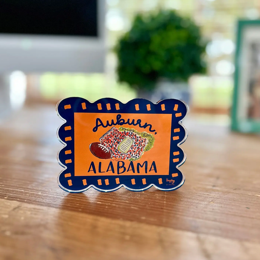 ACRYLIC Auburn, AL Scalloped Stadium Magnet