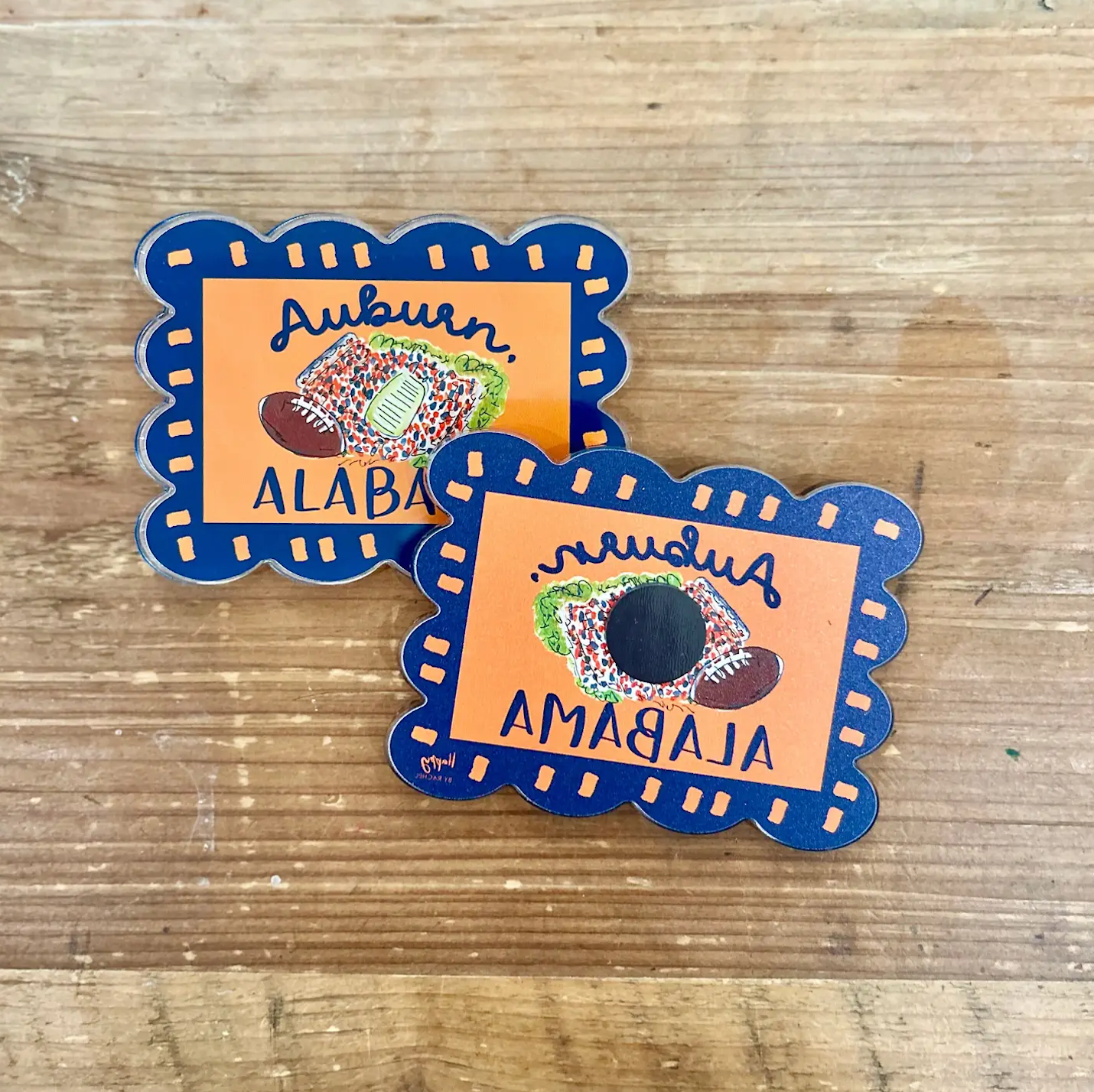 ACRYLIC Auburn, AL Scalloped Stadium Magnet