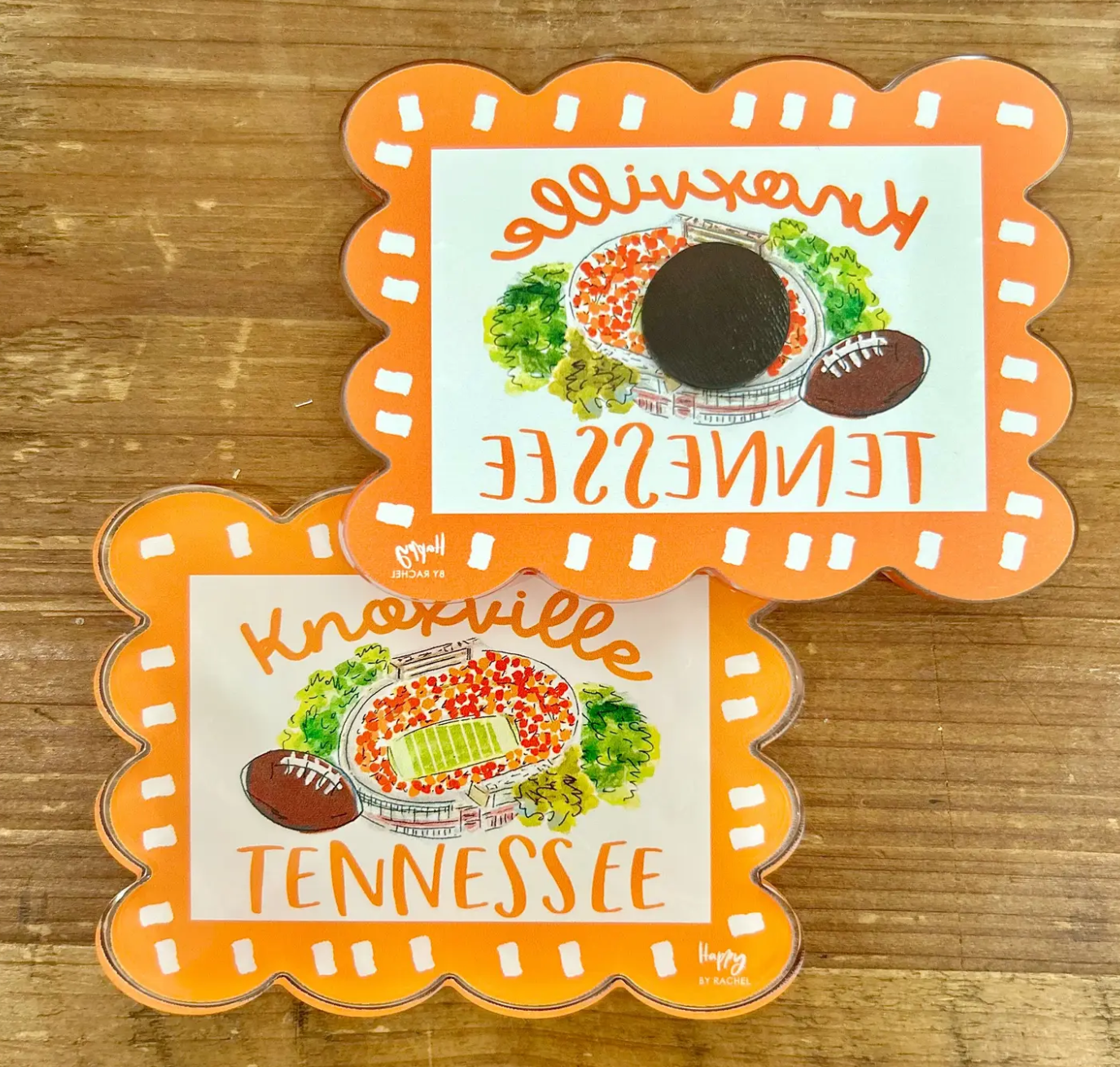 ACRYLIC Knoxville, TN Scalloped Stadium Magnet