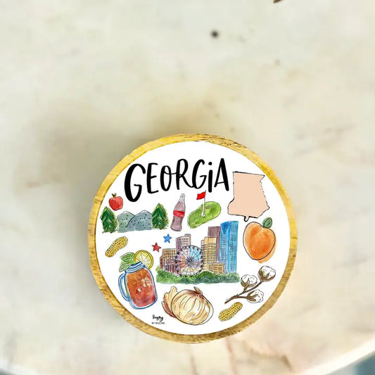 State of Georgia Wood & Enamel Tray