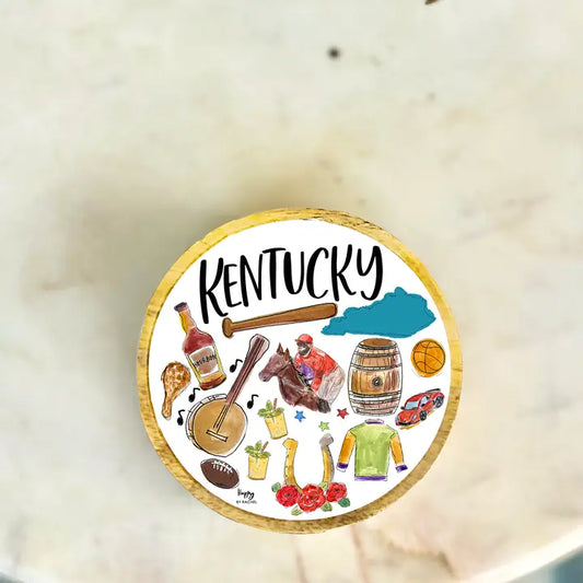 State of Kentucky Wood & Enamel Tray