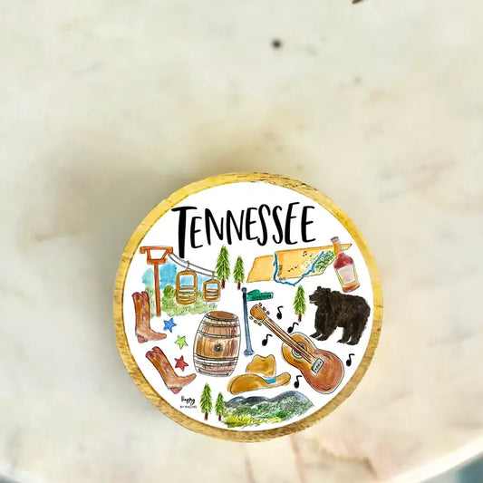 State of Tennessee Wood & Enamel Tray