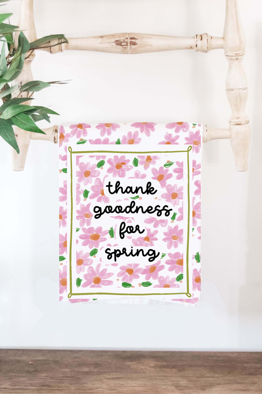 Pink Floral Spring Towel