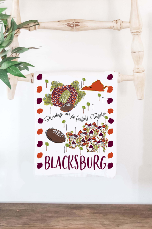 Saturdays Blacksburg, Va Tea Towel