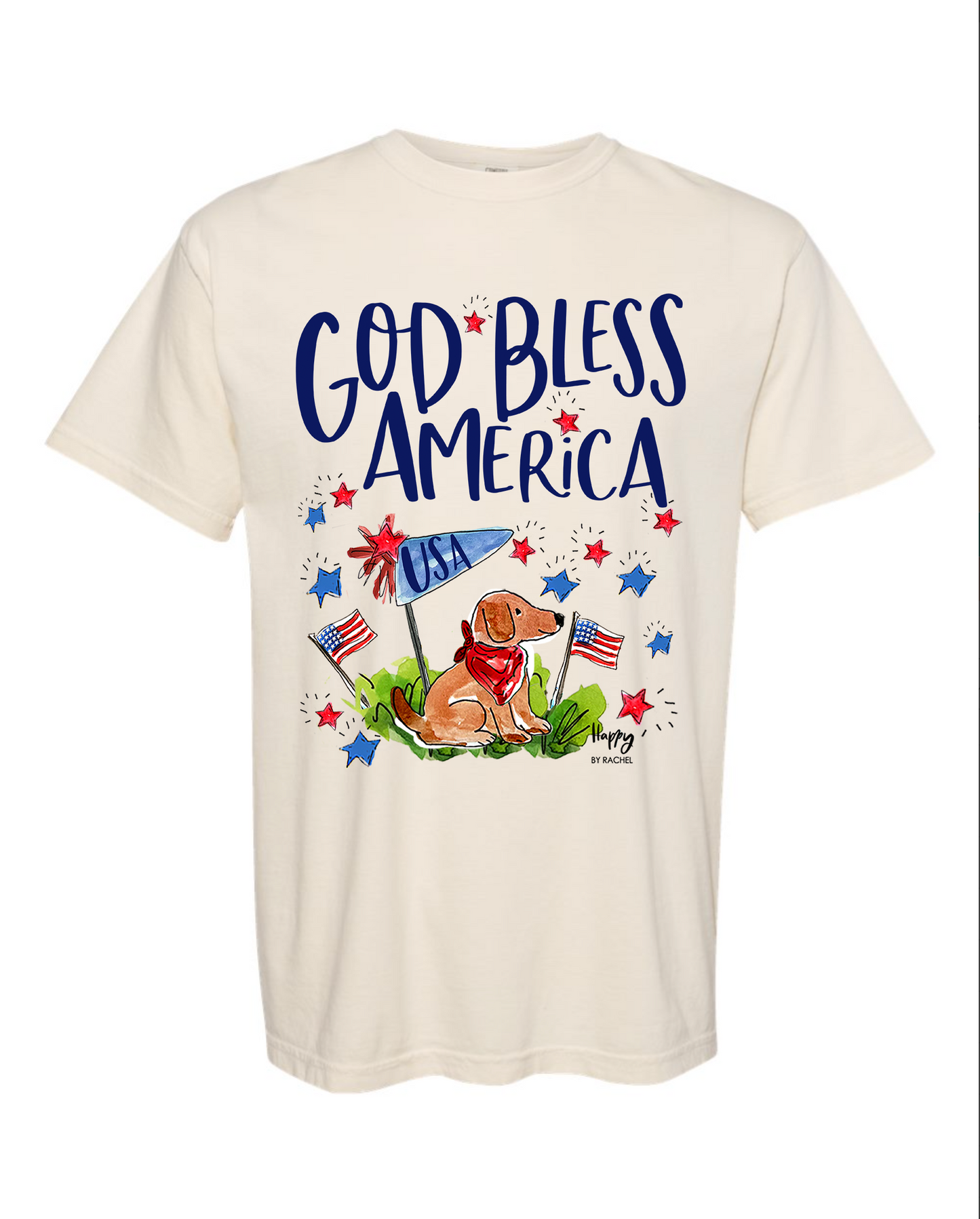 God Bless America shirt - Tshirt with Handpainted Patriotic Design