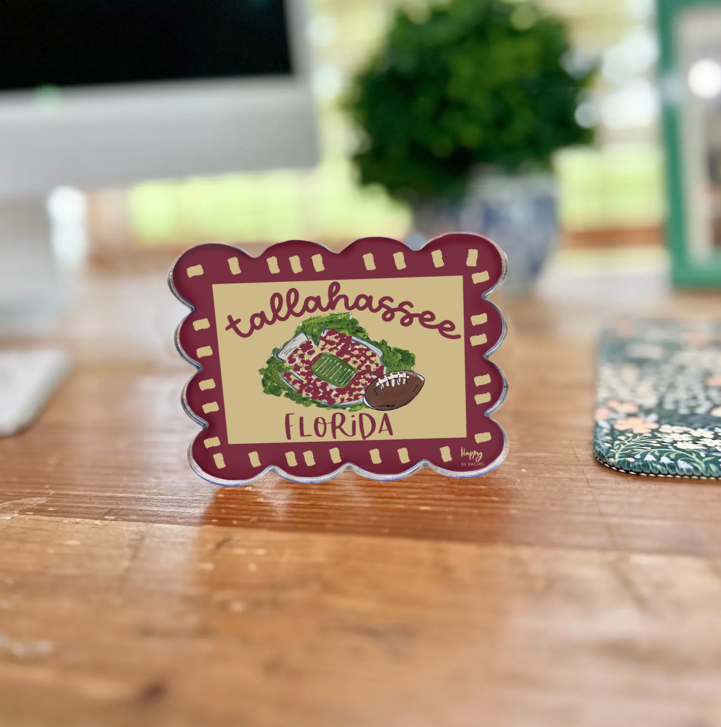 ACRYLIC Tallahassee, FL Scalloped Stadium Magnet