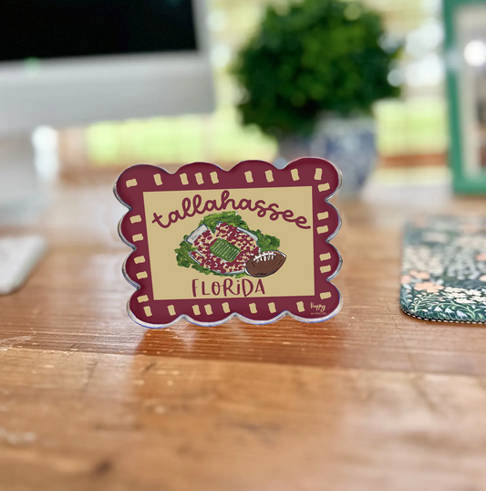 ACRYLIC Tallahassee, FL Scalloped Stadium Magnet