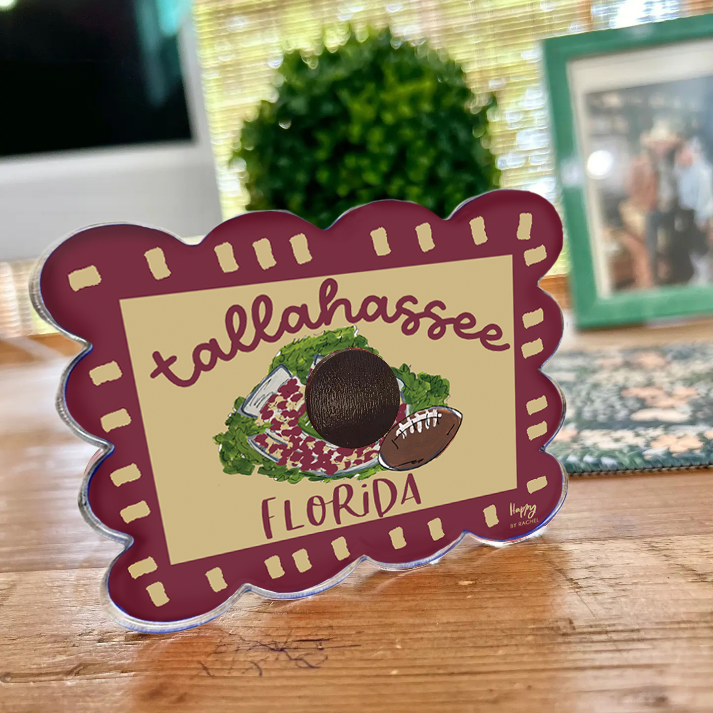 ACRYLIC Tallahassee, FL Scalloped Stadium Magnet