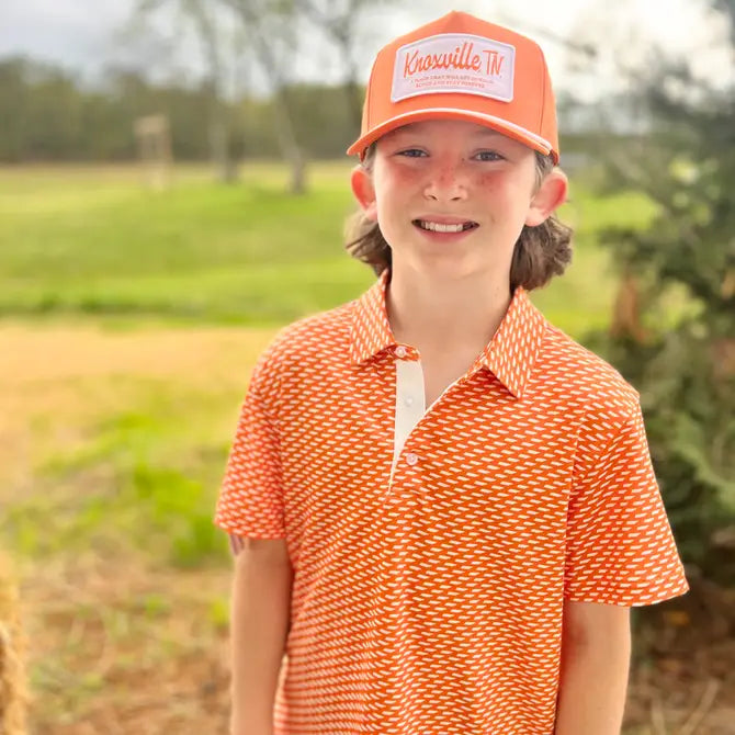 Youth Knoxville Orange and White State Performance Polo