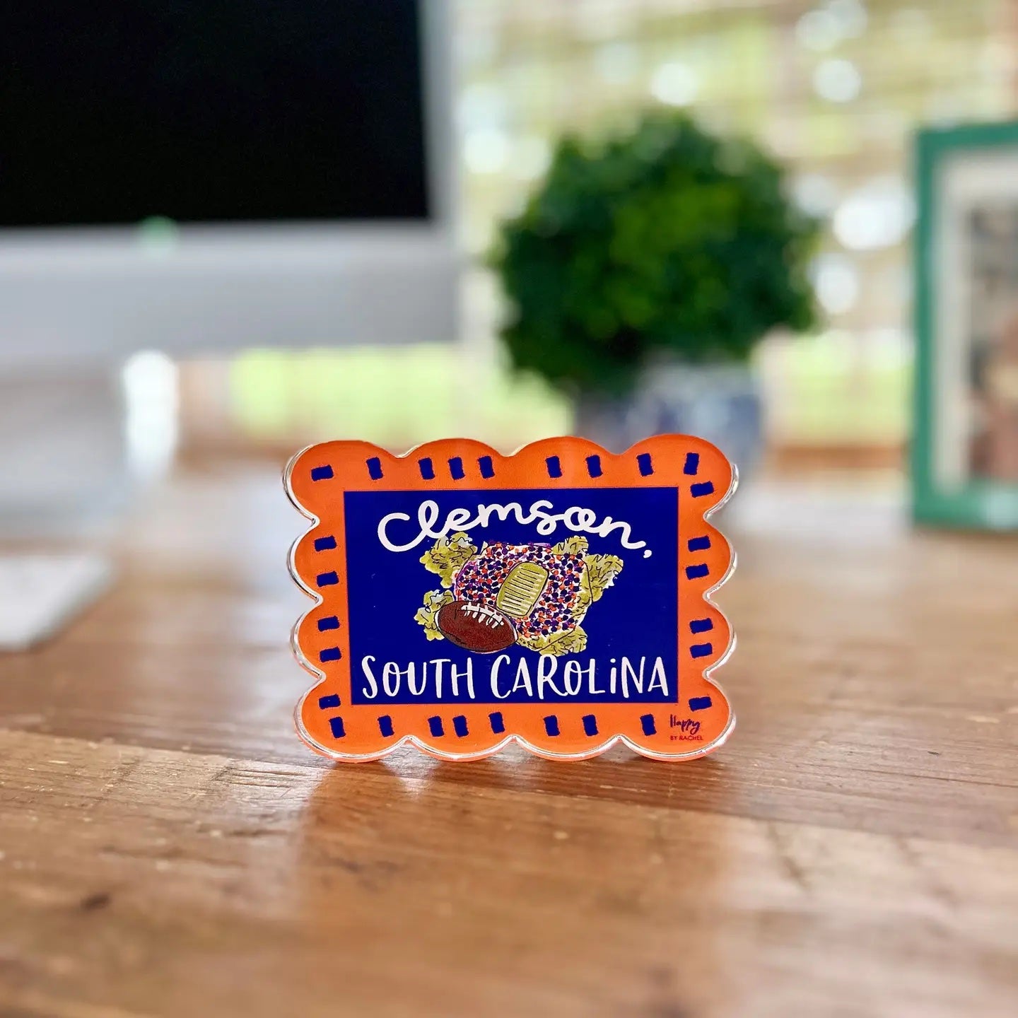 ACRYLIC Clemson, SC Scalloped Stadium Magnet