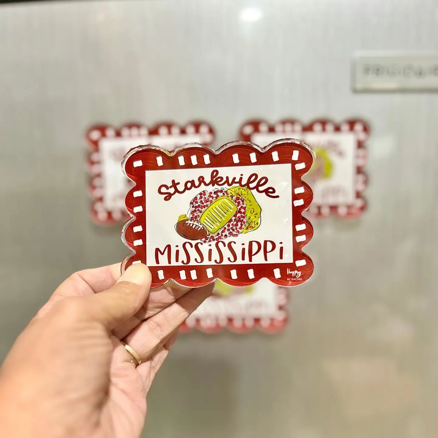 ACRYLIC Starkville, MS Scalloped Stadium Magnet