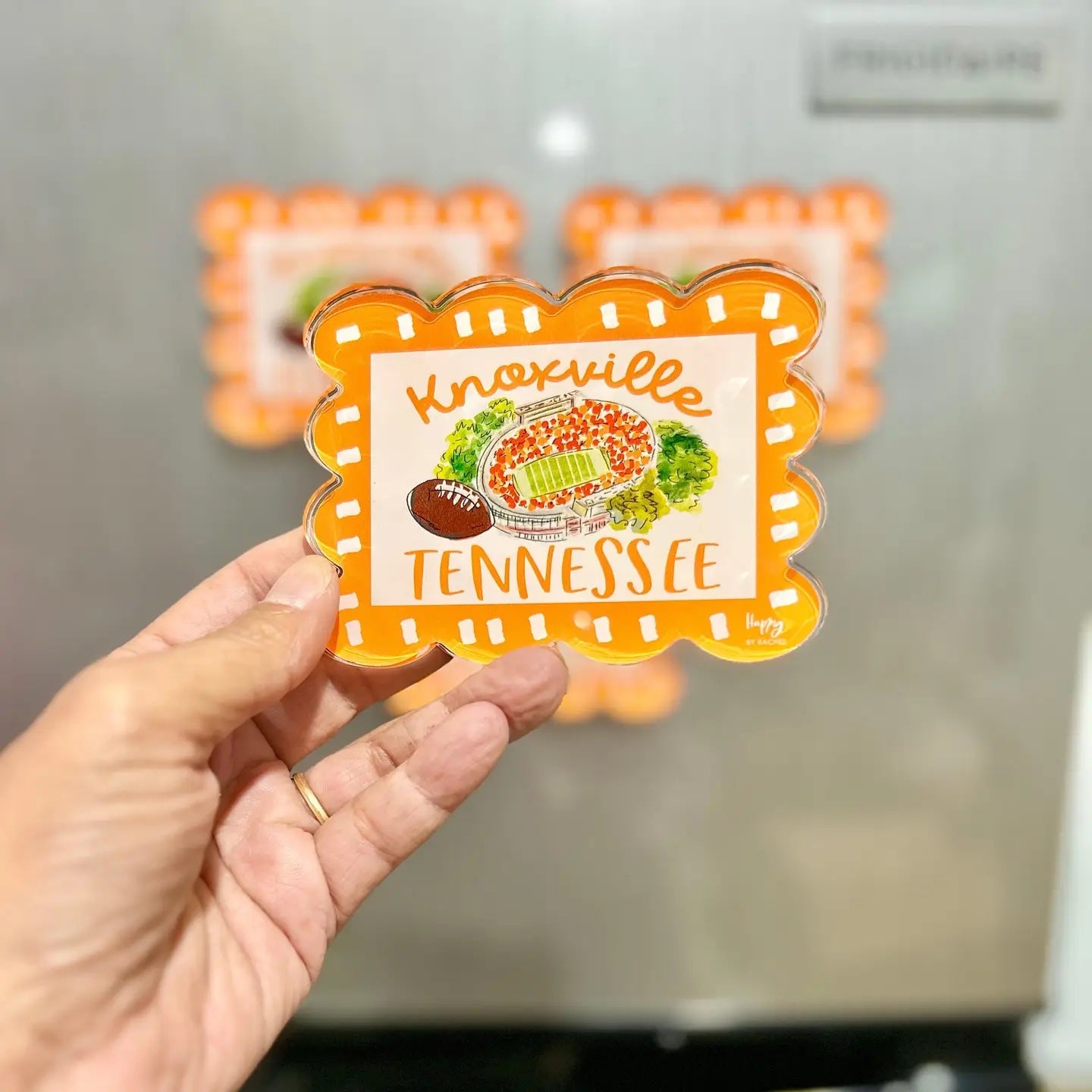 ACRYLIC Knoxville, TN Scalloped Stadium Magnet