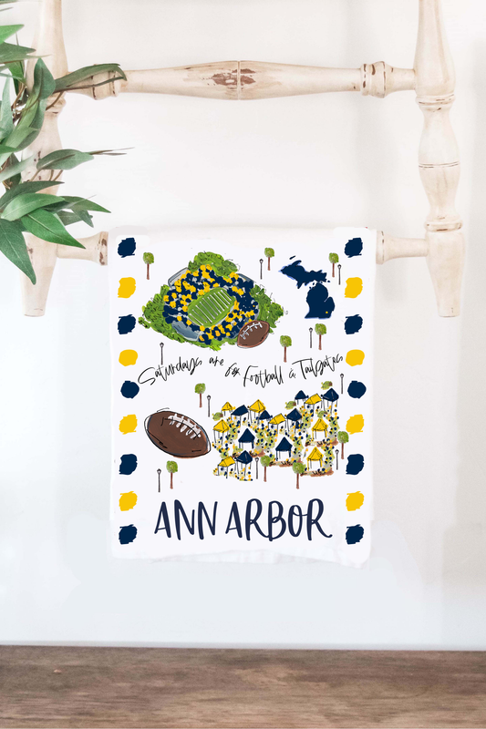 Saturdays Ann Arbor, MI Tea Towel
