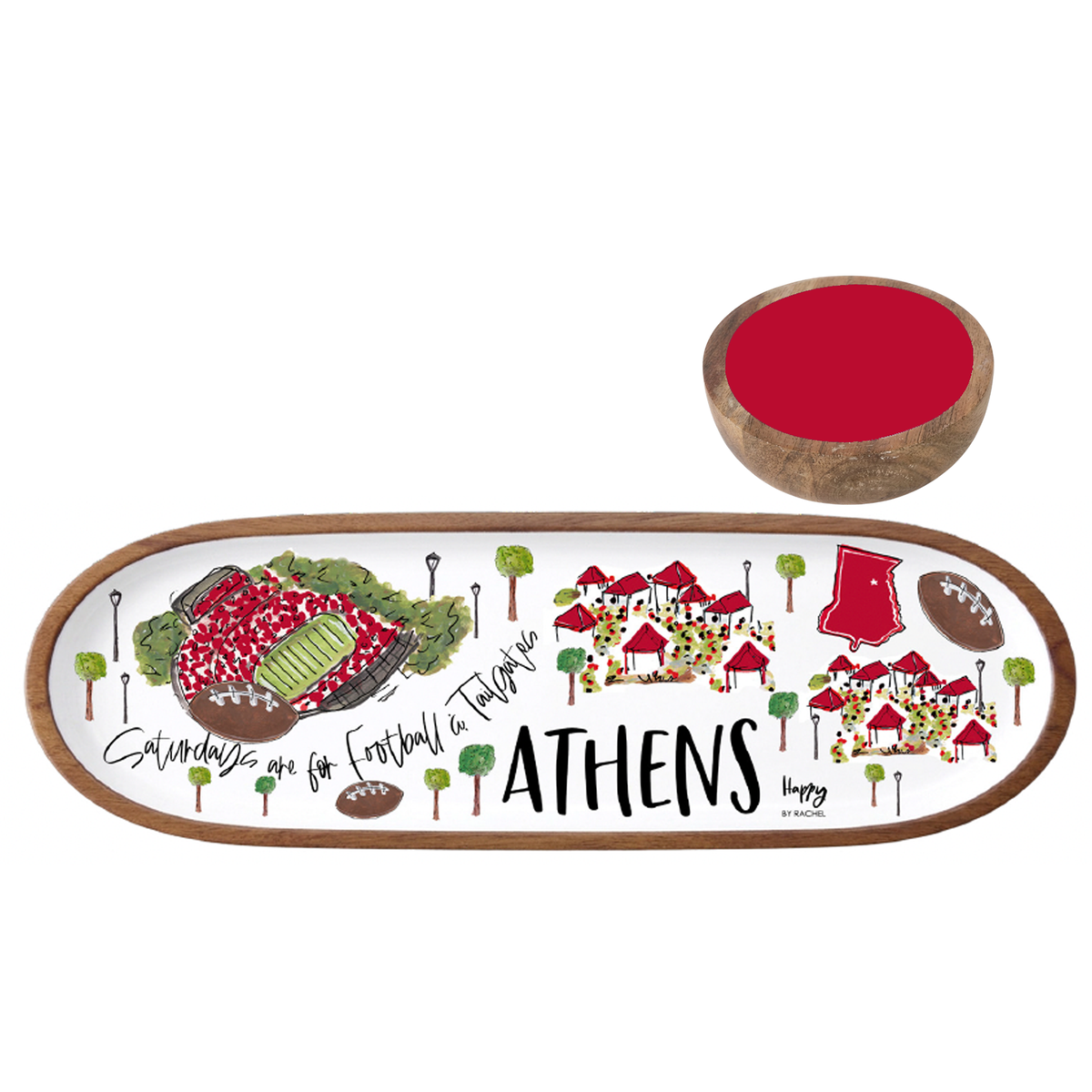 ATHENS, GA TAILGATE TRAY AND BOWL SET (PRE-ORDER)