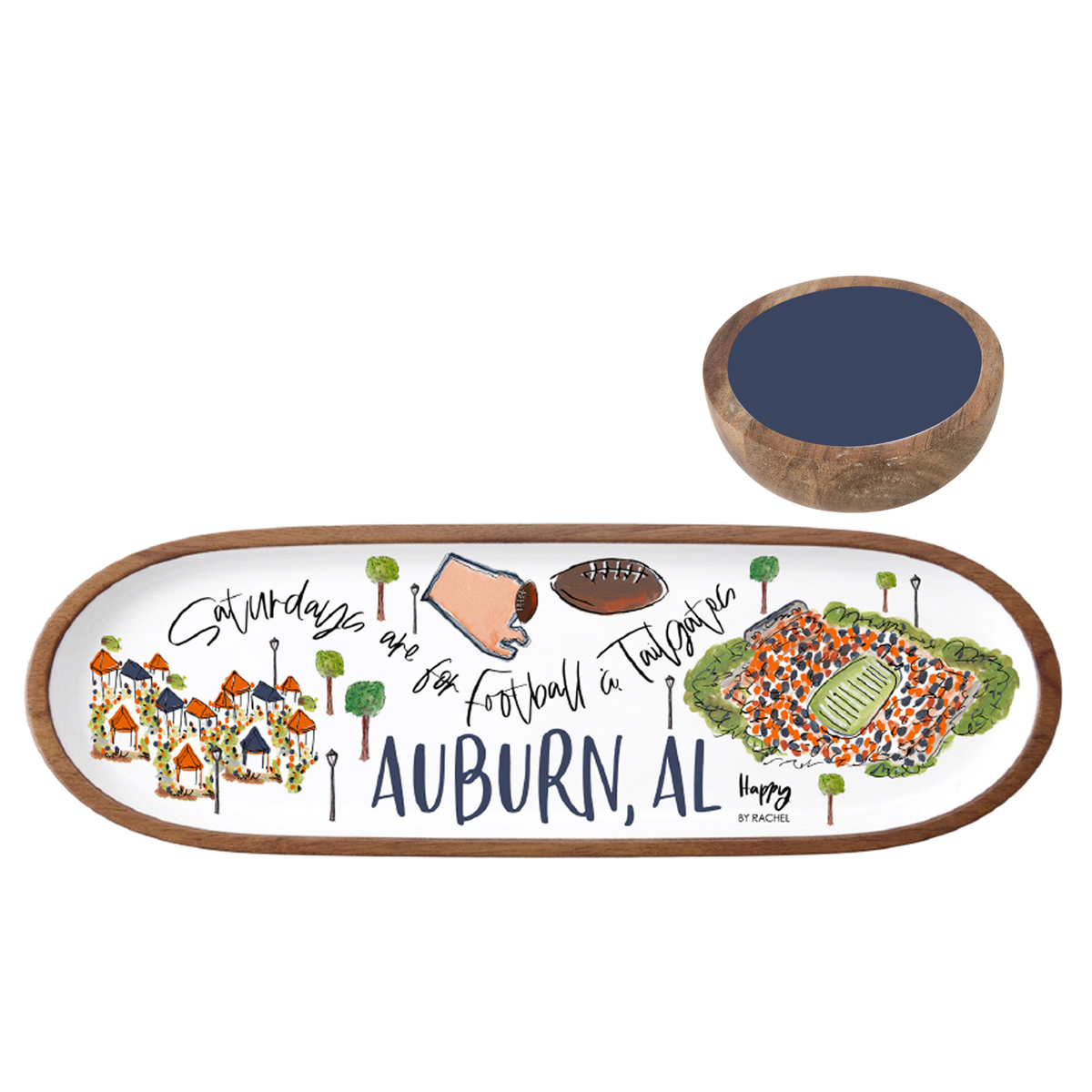 AUBURN, AL TAILGATE TRAY AND BOWL SET (PRE-ORDER)