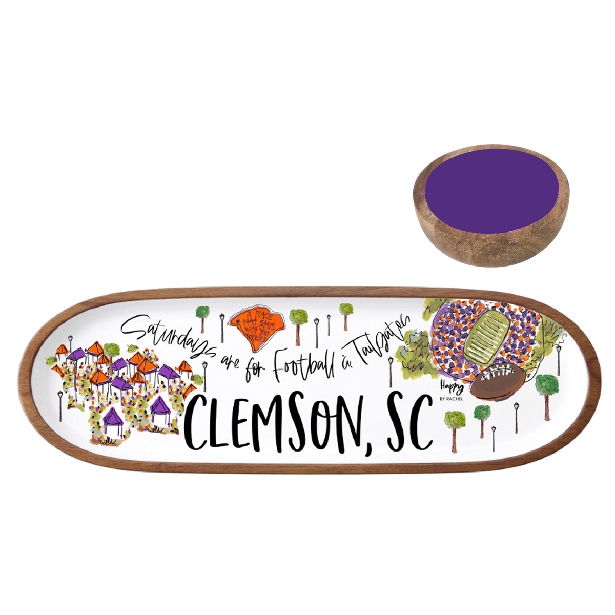 CLEMSON, SC TAILGATE TRAY AND BOWL SET (PRE-ORDER)